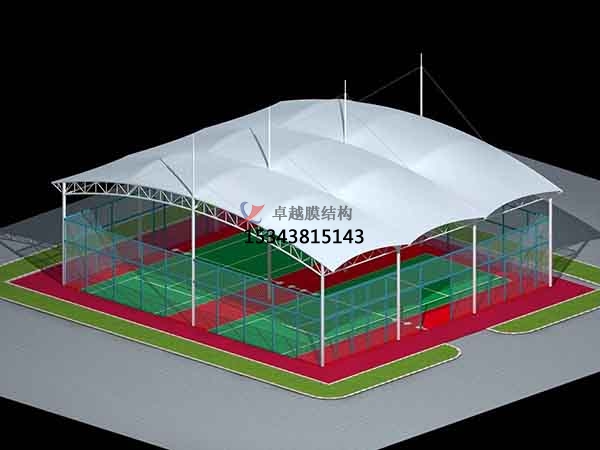 莱芜篮球场膜结构罩棚【设计施工】